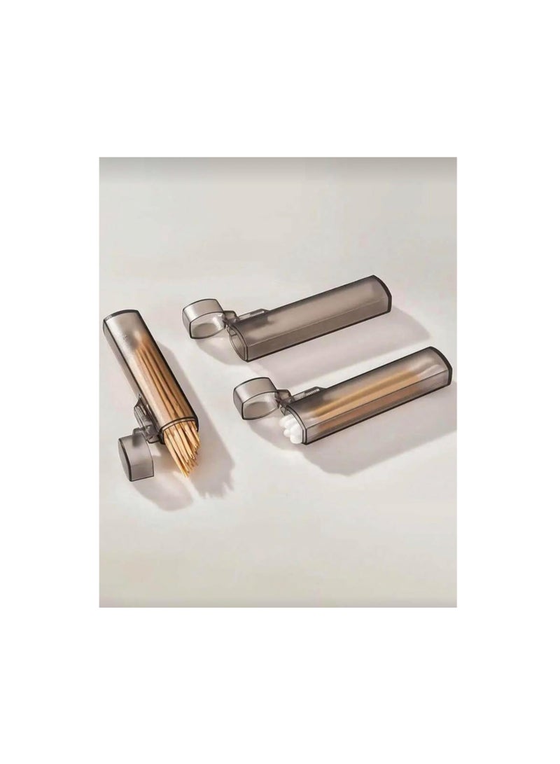 حامل أعواد أسنان بلاستيكي شفاف محمول، حاوية تخزين للسفر بطول 7.8 سم بتصميم مانع للتسرب، عبوة من 3 قطع، منظم مكتبي للتخييم والاستخدام الخارجي - Image 5